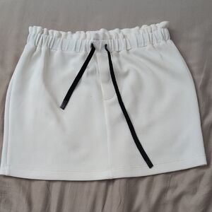 Lanston Sport White Skirt with Black Tie